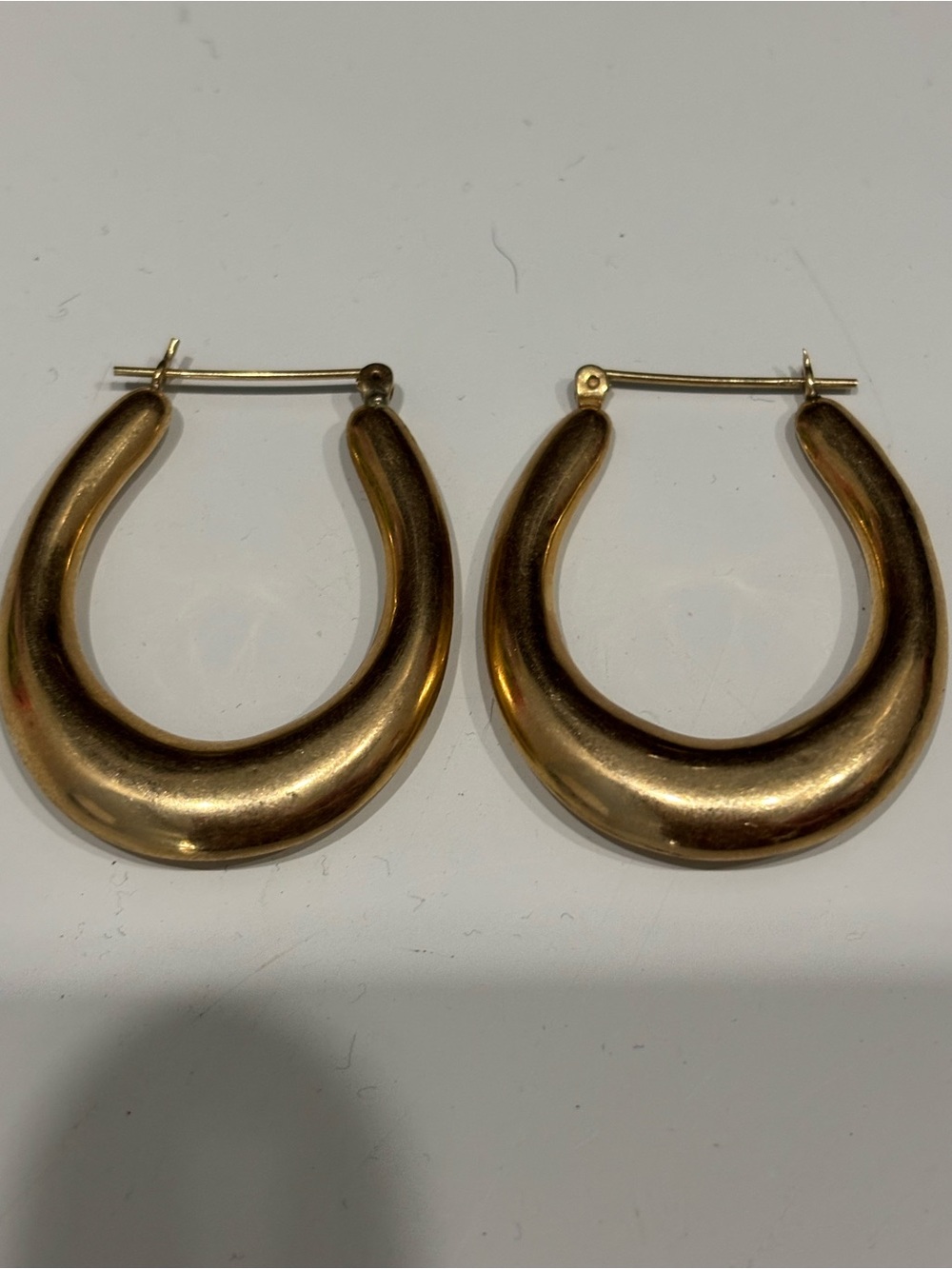 Vintage 14k gold oval bubble hoops